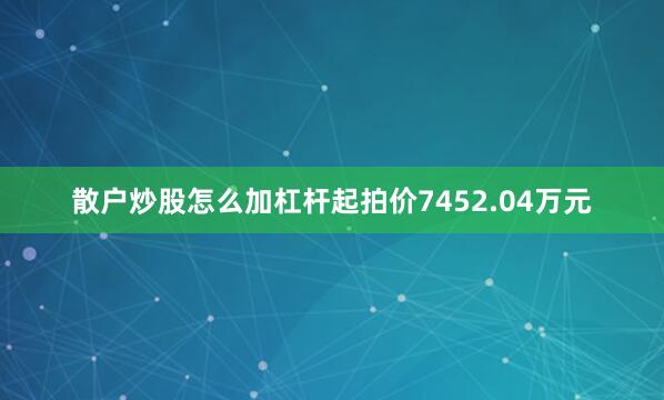 散户炒股怎么加杠杆起拍价7452.04万元